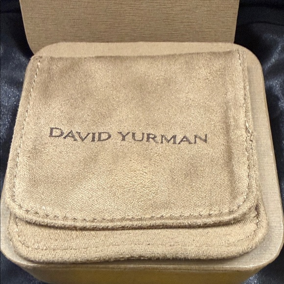 David Yurman Silver Twisted Cable Knot Stud Earrings - Picture 4 of 4